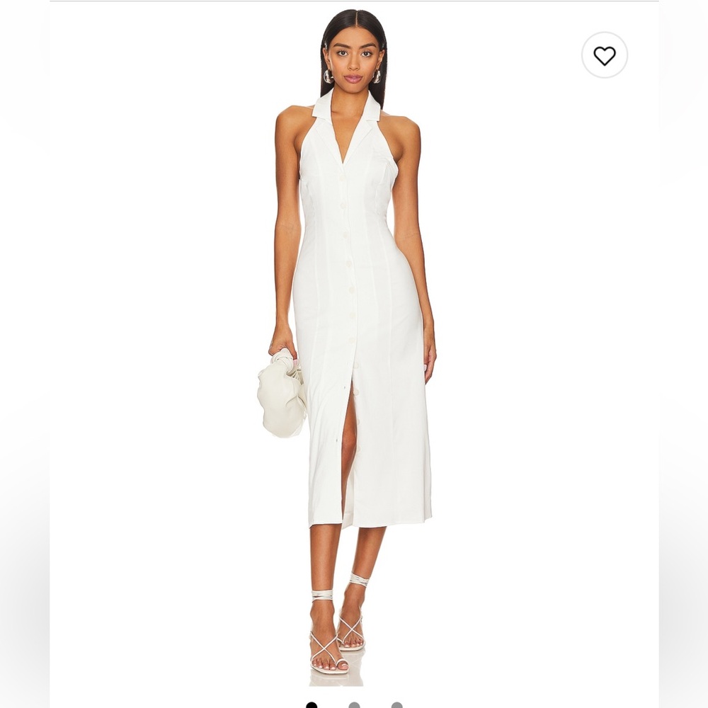x REVOLVE Button Down Midi Dress in White 🤍🤍🤍